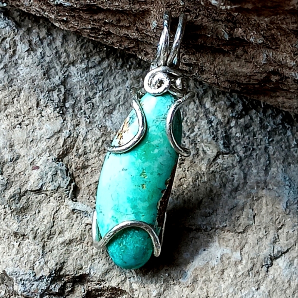 Turquoise Pendant Sterling Silver
